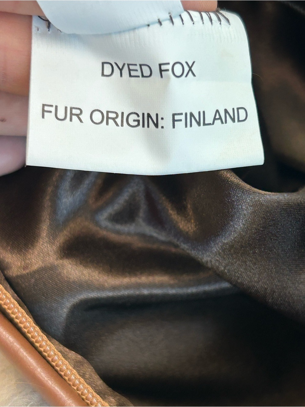 Fox Fur Tote in Brown Cream and Gray real fur shoulder bag - Picture 12 of 14